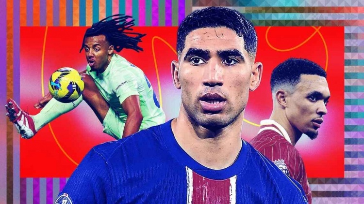 ESPN年度10大邊后衛(wèi)：阿什拉夫當(dāng)選最佳，阿諾德第2，迪馬爾科第7