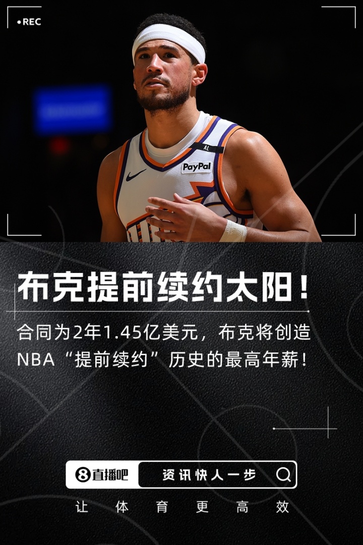 ??Shams：布克2年1.45億美元提前續(xù)約太陽！