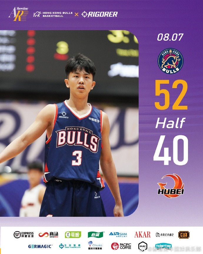 半場戰(zhàn)報：香港金牛52-40湖北文旅 帶著12分領先優(yōu)勢進入下半場！