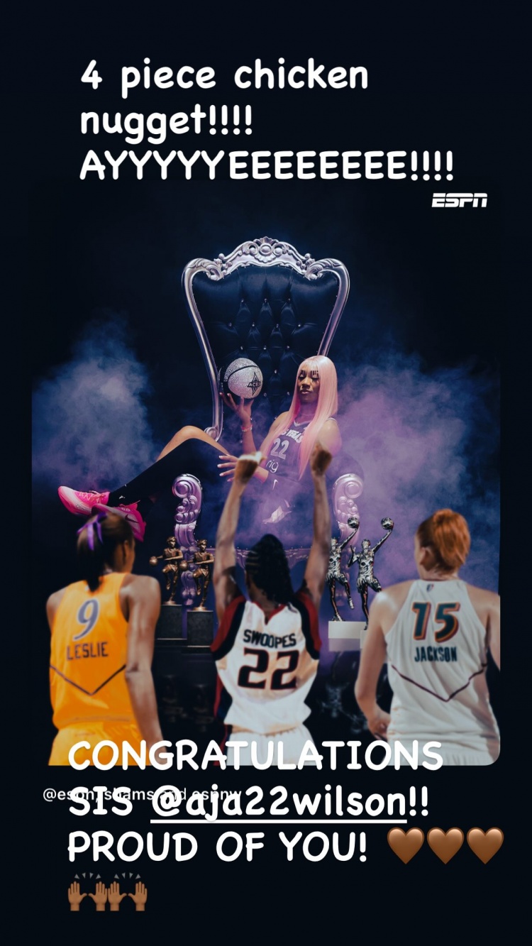 為你感到驕傲！詹姆斯社媒轉發(fā)海報祝賀阿賈-威爾遜四奪MVP！