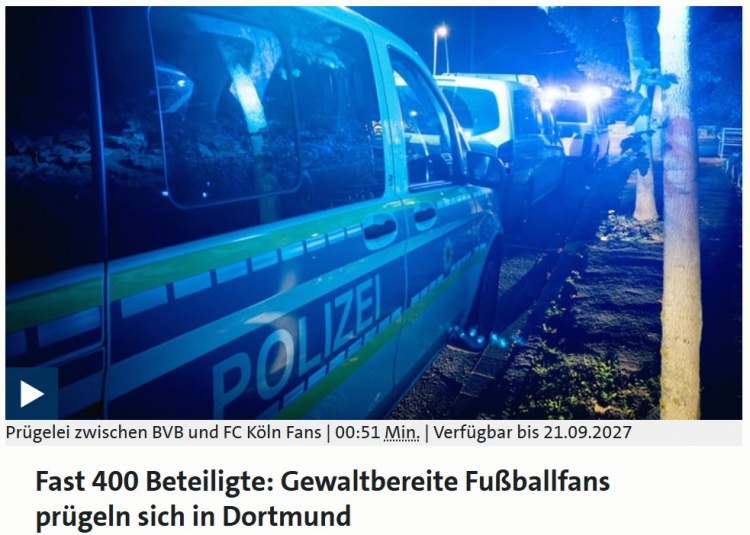 400人打群架！沙爾克球迷拉停火車(chē)，與多特和科隆球迷在林間斗毆