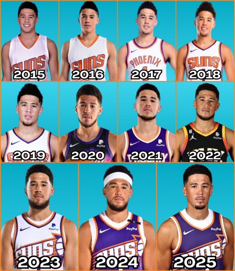 2015-2025歷年媒體日照片！布克眼中的光芒在逐漸褪去