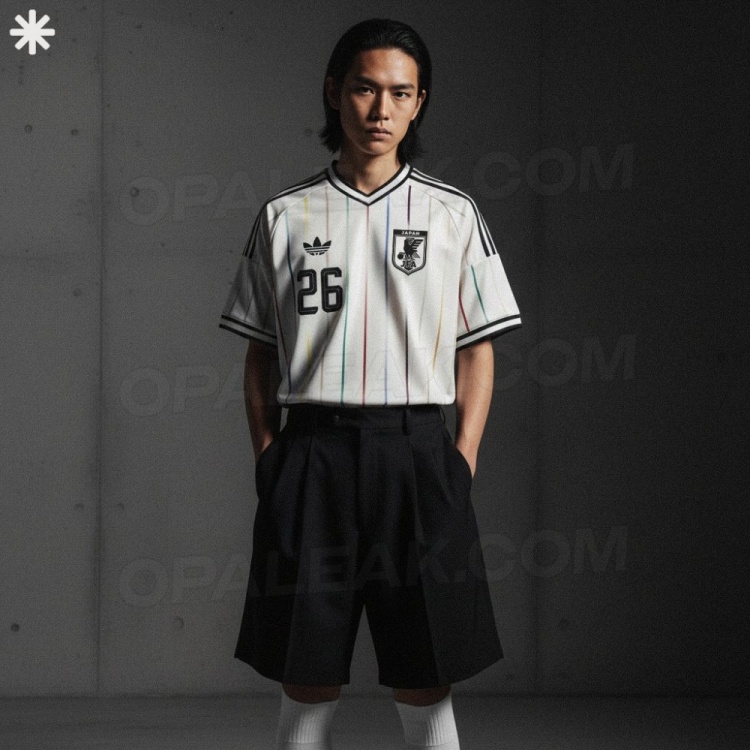 阿迪達(dá)斯出品！日本國(guó)家隊(duì)2026世界杯客場(chǎng)球衣諜照：袖口純黑設(shè)計(jì)